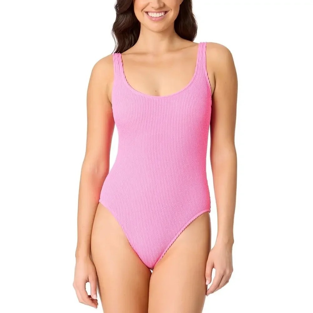 Salt + Cove Juniors Size Small Mint Tea Rib Scrunch One-Piece Swimsuit Pink 1938